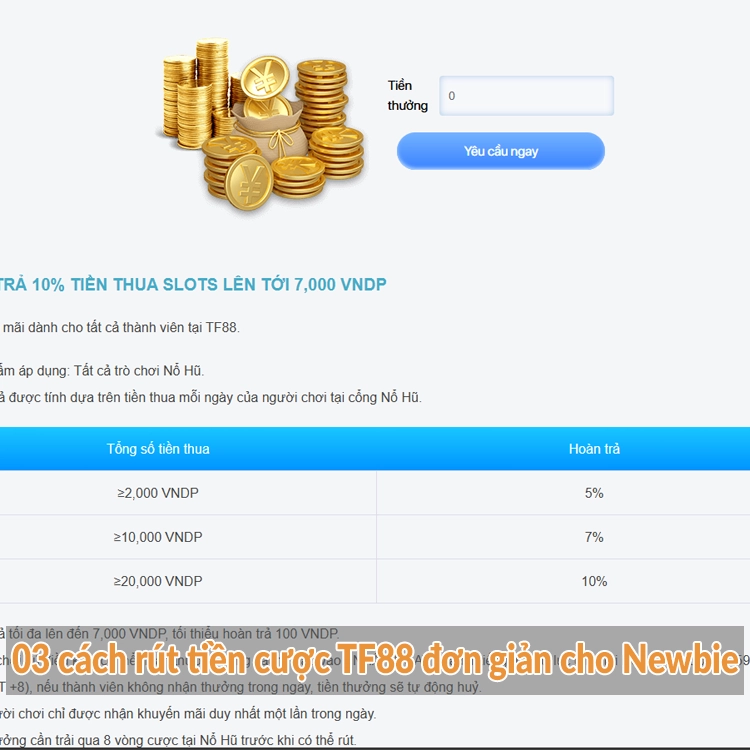 03 cách rút tiền cược TF88 đơn giản cho Newbie 03 cách rút tiền cược TF88 đơn giản cho Newbie