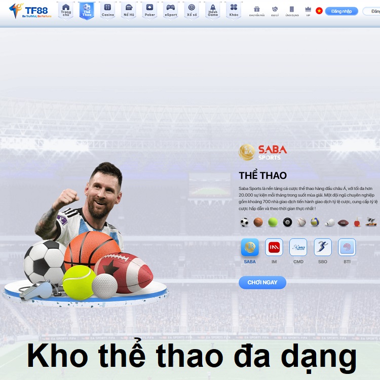 Kho thể thao đa dạng